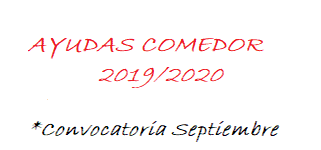 Imagen Post BECAS COMEDOR. CONVOCATORIA SEPTIEMBRE 2019